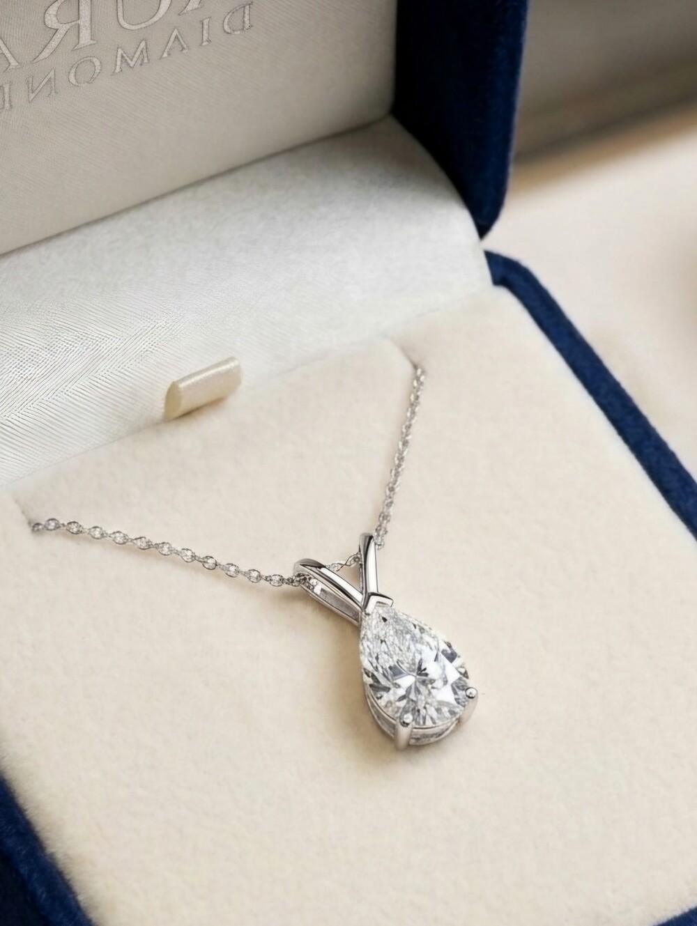 Moissanite 1.5 CTW Pear Cut Necklace